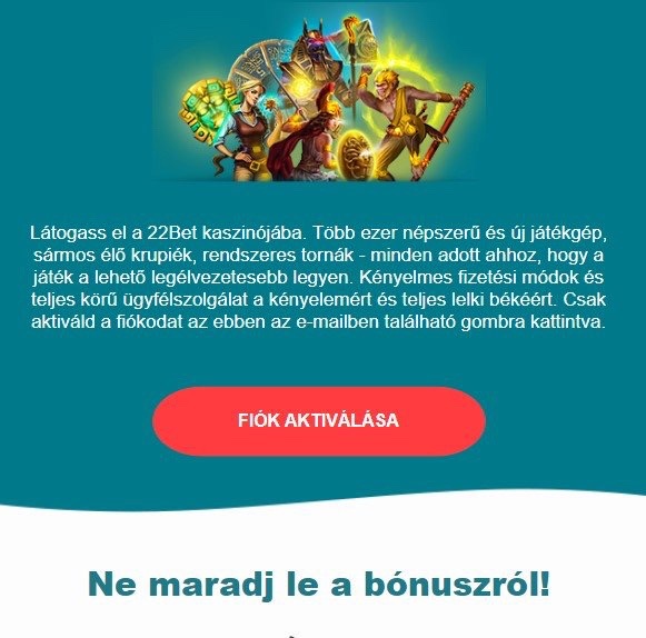E-mail aktiválás